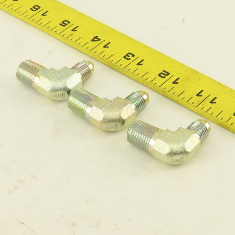 Eaton 2024-4-4 1/4" NPT Male x 7/16" JIC Male 90° Elbow Steel Lot Of 3