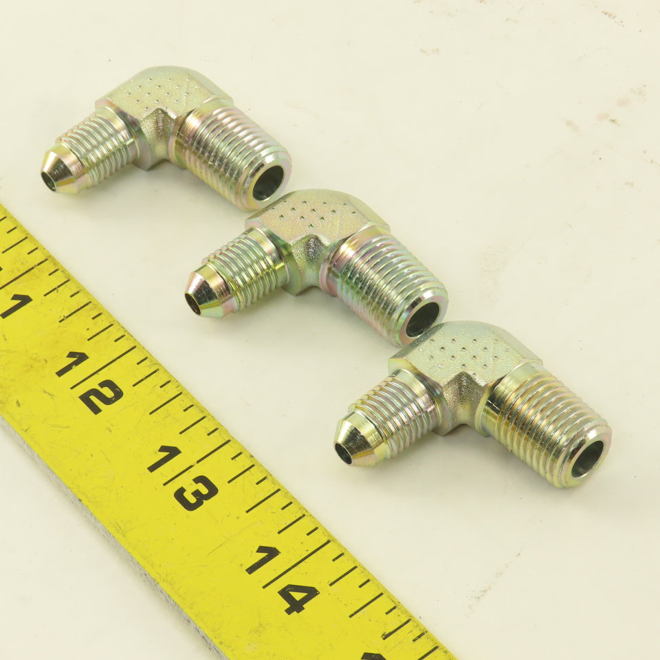 Eaton 2024-4-4 1/4" NPT Male x 7/16" JIC Male 90° Elbow Steel Lot Of 3