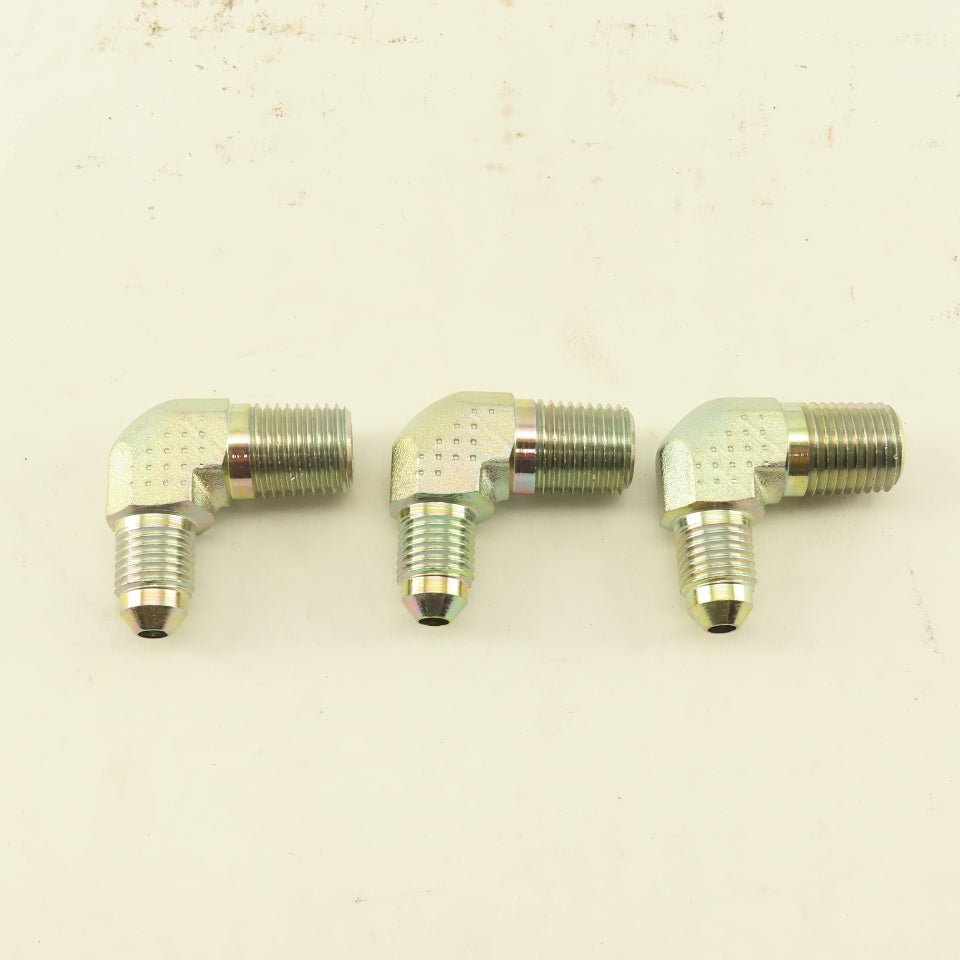 Eaton 2024-4-4 1/4" NPT Male x 7/16" JIC Male 90° Elbow Steel Lot Of 3