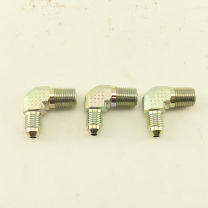 Eaton 2024-4-4 1/4" NPT Male x 7/16" JIC Male 90° Elbow Steel Lot Of 3