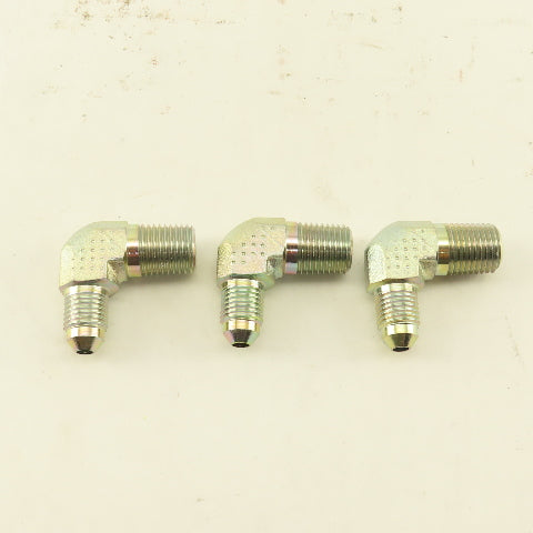 Eaton 2024-4-4 1/4" NPT Male x 7/16" JIC Male 90° Elbow Steel Lot Of 3