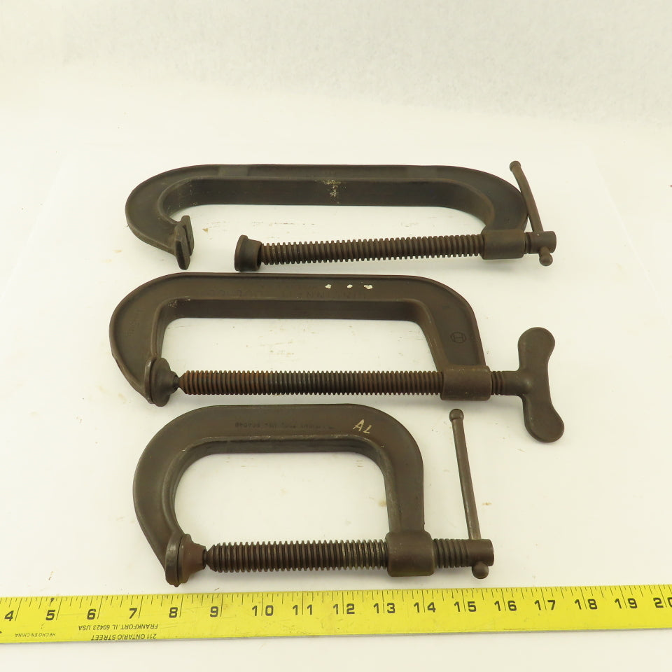 Drop Forged Steel  10" 8" &  5"  C-Clamp Tool Lot of 3