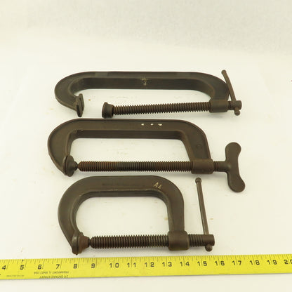 Drop Forged Steel  10" 8" &  5"  C-Clamp Tool Lot of 3