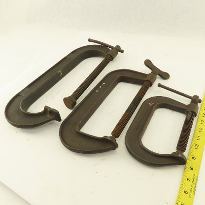 Drop Forged Steel  10" 8" &  5"  C-Clamp Tool Lot of 3