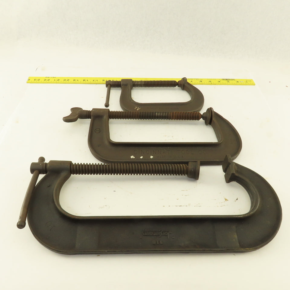 Drop Forged Steel  10" 8" &  5"  C-Clamp Tool Lot of 3