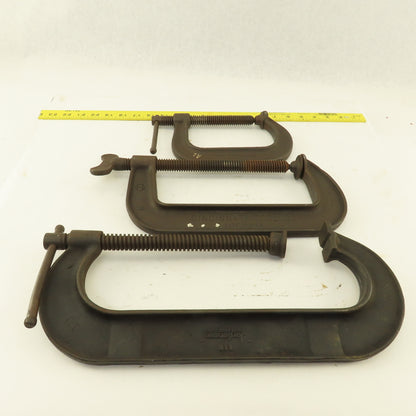 Drop Forged Steel  10" 8" &  5"  C-Clamp Tool Lot of 3