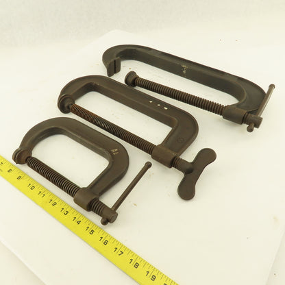 Drop Forged Steel  10" 8" &  5"  C-Clamp Tool Lot of 3