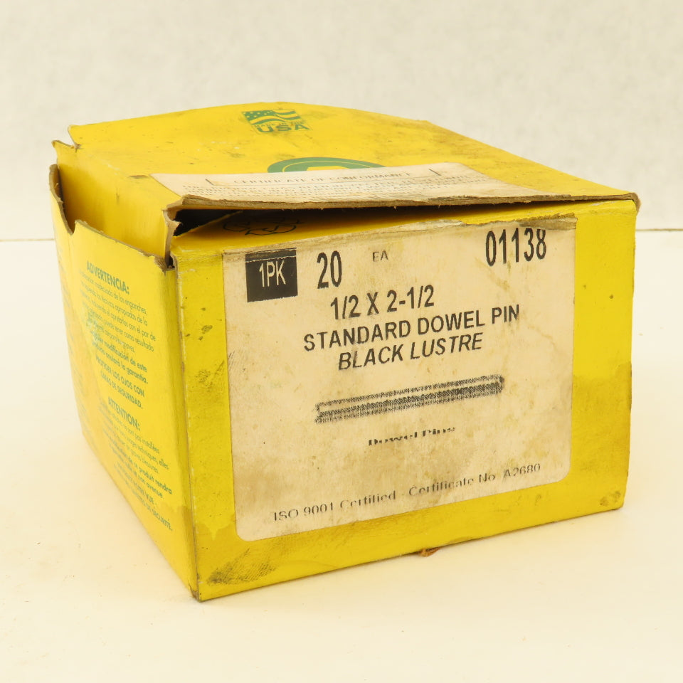 Holo-Krome 01138 1/2" x 2-1/2" Alloy Steel Dowel Pin Lot Of 20