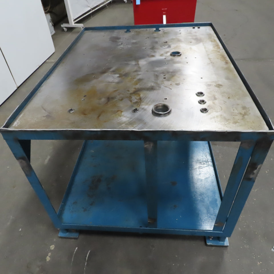 39-1/2" x 51-1/2" Steel Top Machine Fixture Component Assembly Bench 36" Tall