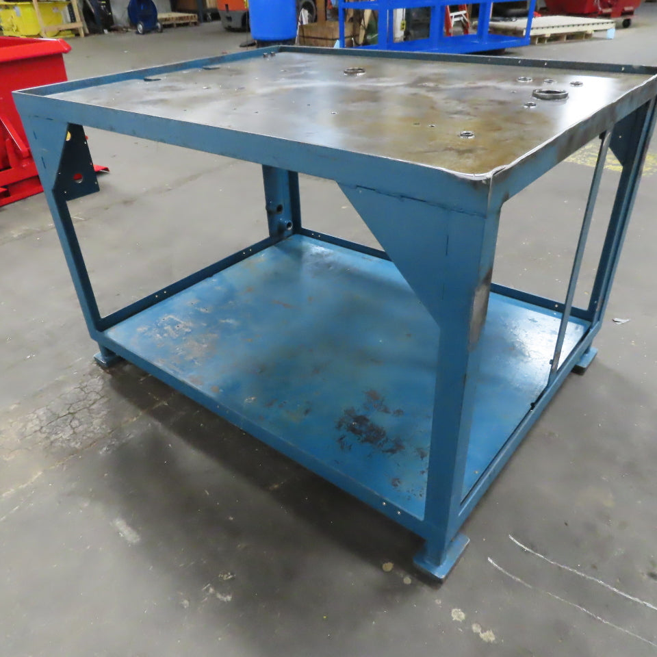 39-1/2" x 51-1/2" Steel Top Machine Fixture Component Assembly Bench 36" Tall