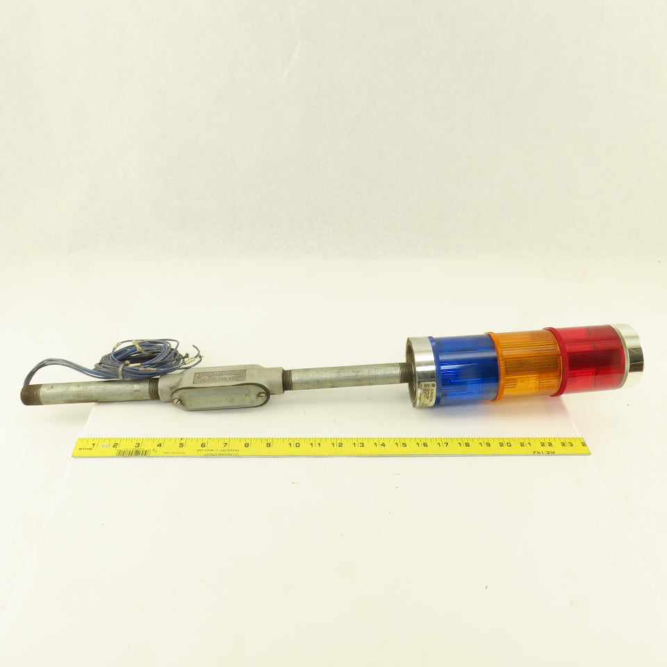 GE SLR3AGD1RAL 220/240VAC 120VDC 3 Light Alert Machine Beacon Light Tower