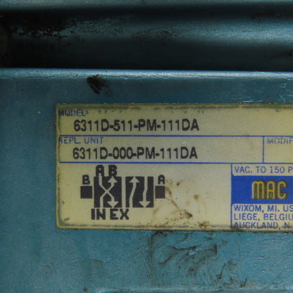 MAC 6311D-511-PM-111DA Hydraulic Solenoid Valve Bank 2 Way 120V Coil