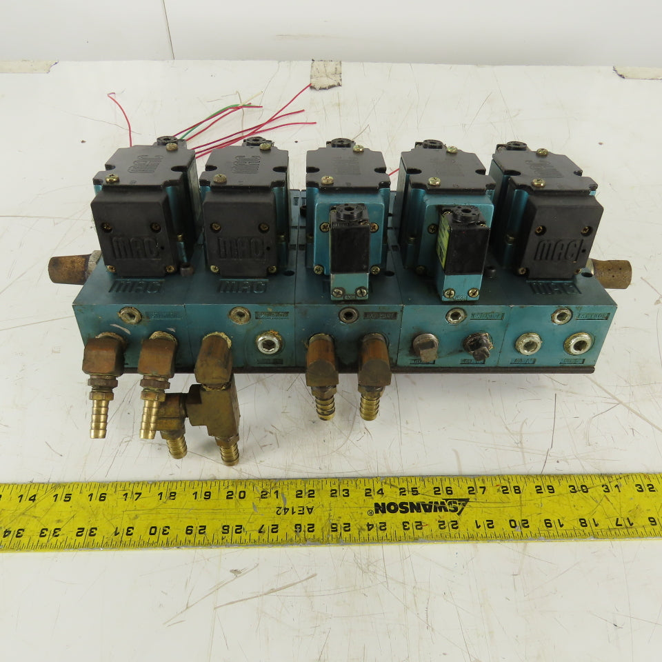 MAC 6311D-511-PM-111DA Hydraulic Solenoid Valve Bank 2 Way 120V Coil