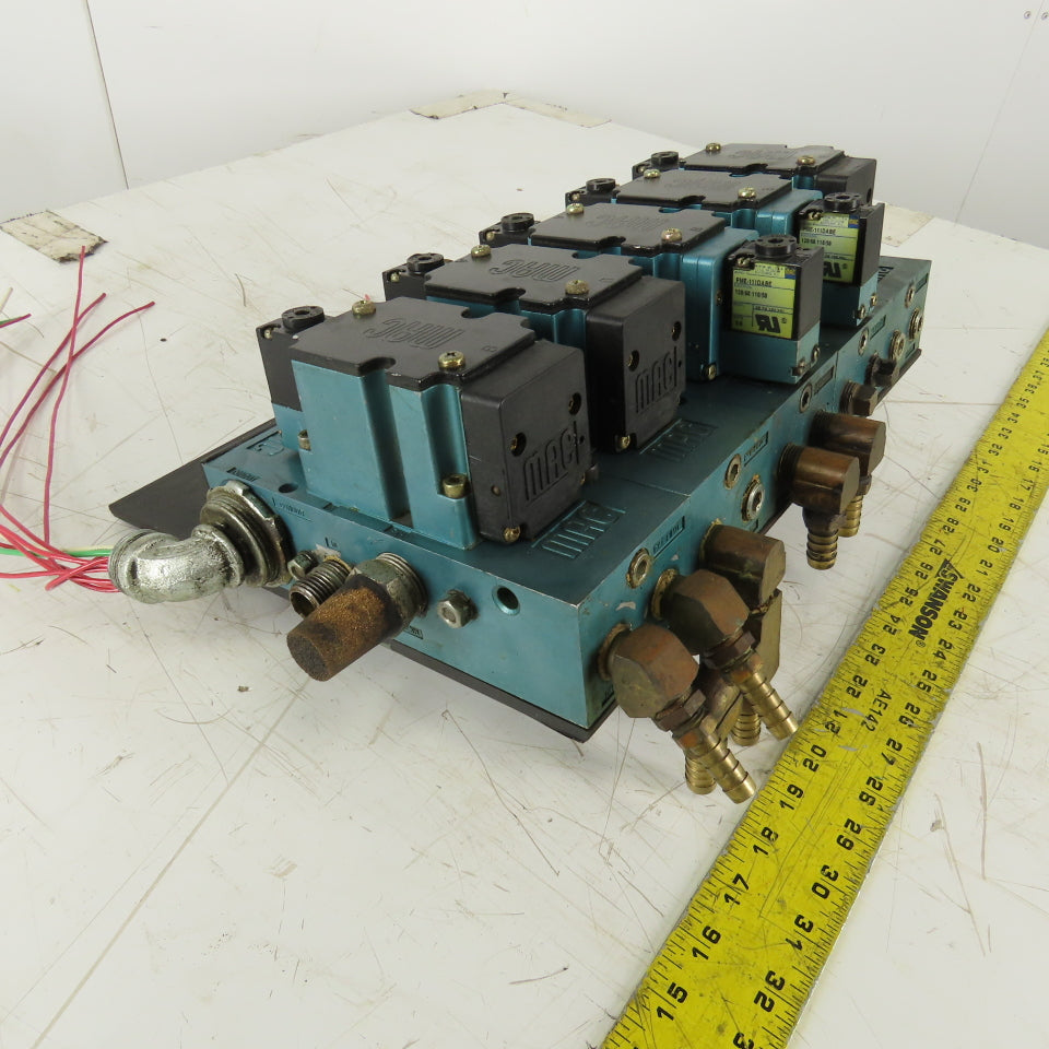 MAC 6311D-511-PM-111DA Hydraulic Solenoid Valve Bank 2 Way 120V Coil