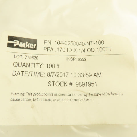 Parker .170" ID x 1/4" OD Nylon Tubing Approx. 45'