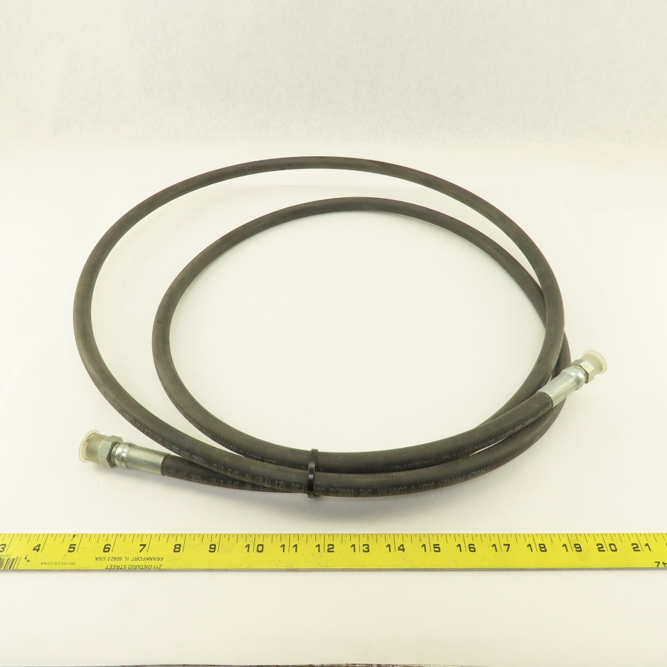 Parker 3/8" Hydraulic Hose 3000 PSI 3/8" Male x 13/16"-16 O-Ring Face 10'7"