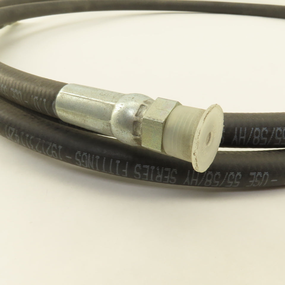 Parker 3/8" Hydraulic Hose 3000 PSI 3/8" Male x 13/16"-16 O-Ring Face 10'7"