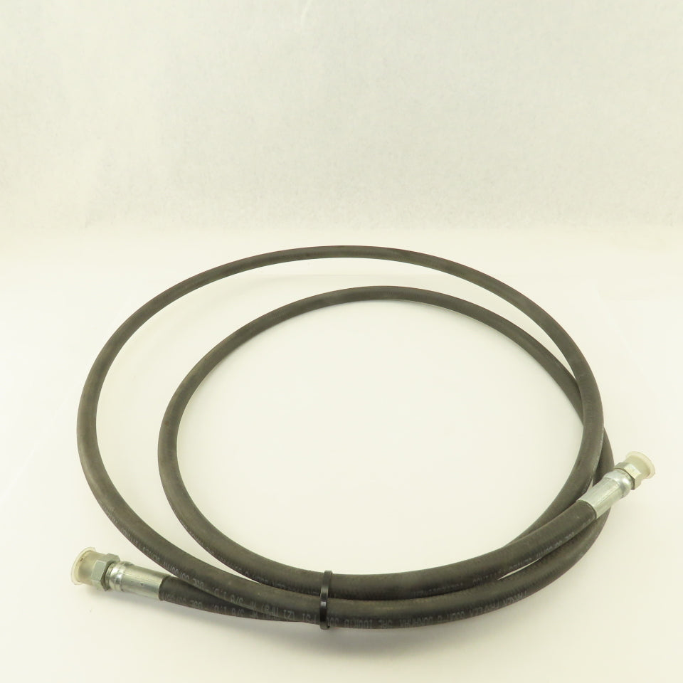 Parker 3/8" Hydraulic Hose 3000 PSI 3/8" Male x 13/16"-16 O-Ring Face 10'7"