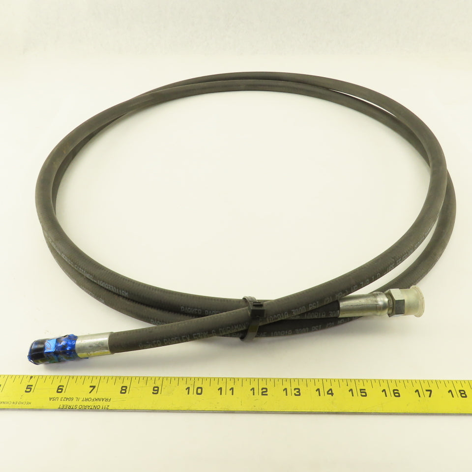 Parker 3/8" Hydraulic Hose 3000 PSI 3/8" Male x 13/16"-16 O-Ring Face 11'