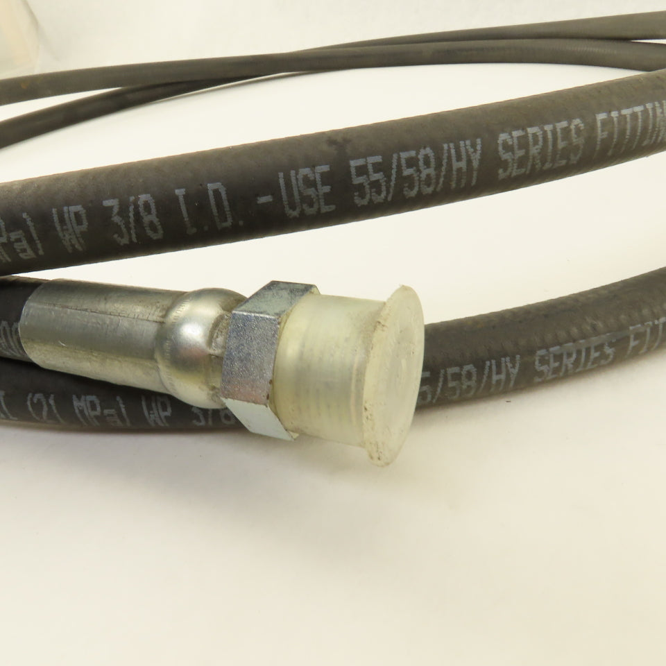 Parker 3/8" Hydraulic Hose 3000 PSI 3/8" Male x 13/16"-16 O-Ring Face 11'