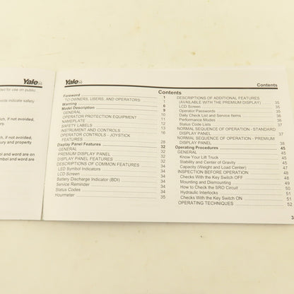 Yale 524272099 ERC070-120HH (C839) Forklift Operating Manual
