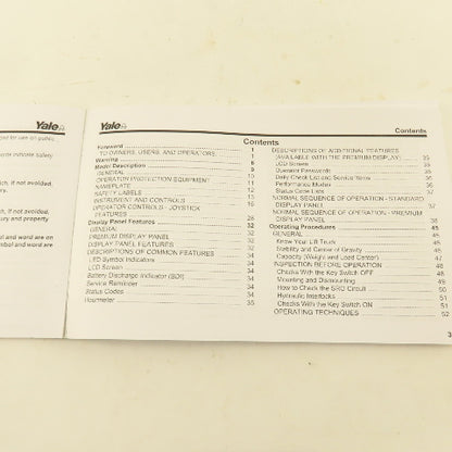Yale 524272099 ERC070-120HH (C839) Forklift Operating Manual
