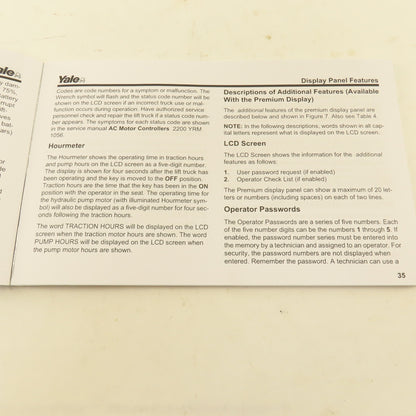 Yale 524272099 ERC070-120HH (C839) Forklift Operating Manual