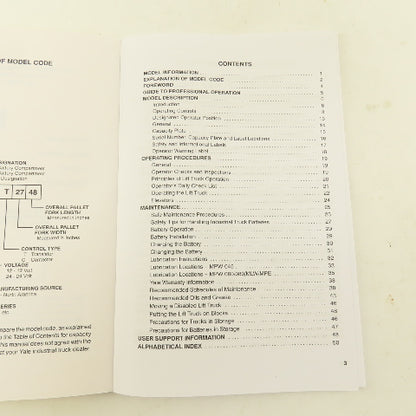 Yale MPW-045, MPW-060/080, MLW-040/060, MPE-060/080 Forklift Operating Manual