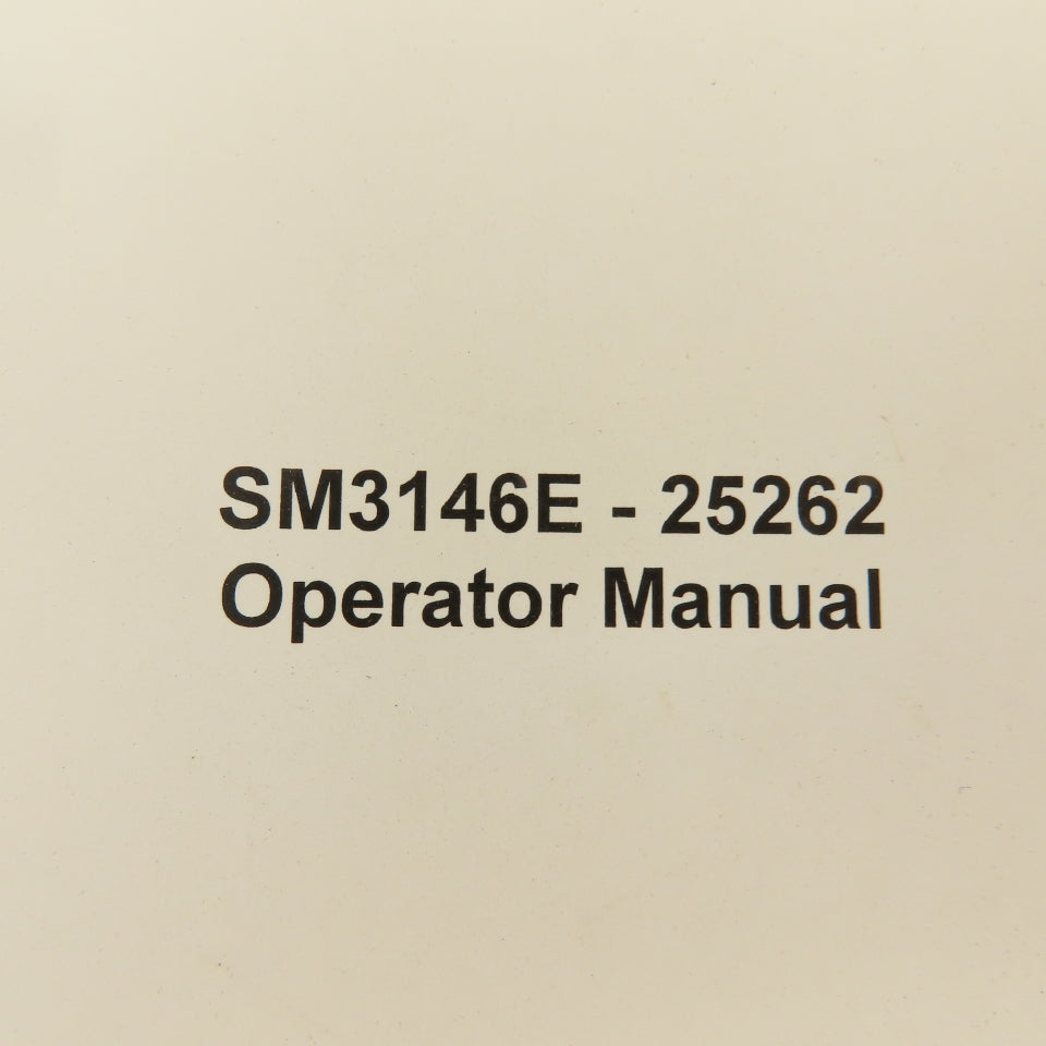 Monitowoc SM3146E-25262 Crane Care Operator Manual
