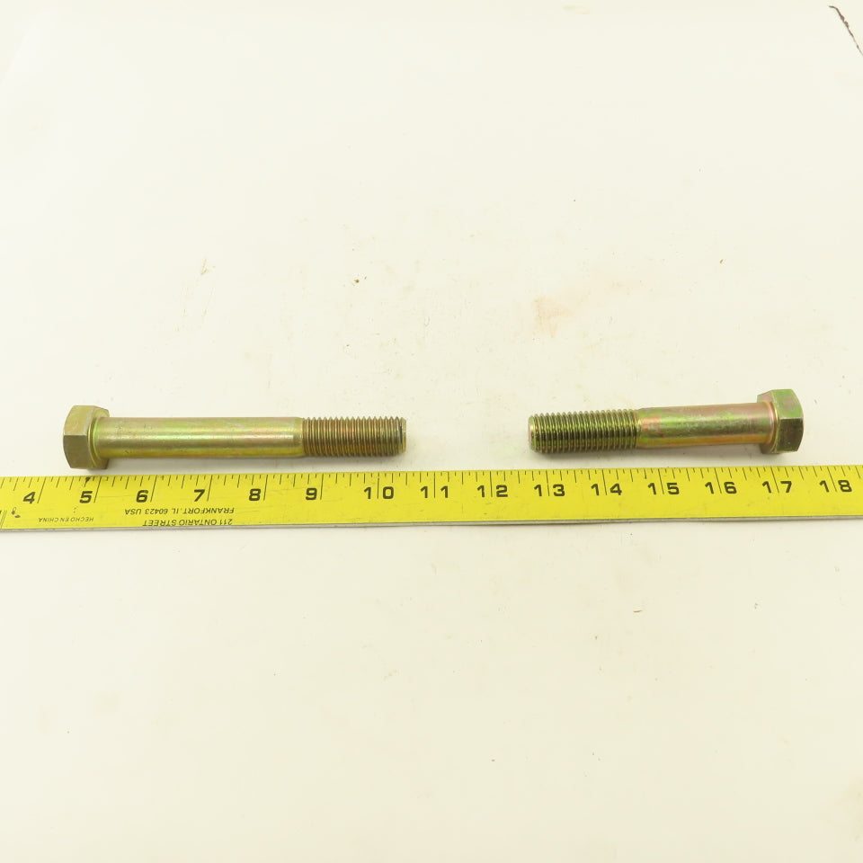 3/4"-10 x 4-1/4" - 5-1/2" Yellow Zinc  Steel Hex Cap Screw Bolt Mixed Lot Of 24