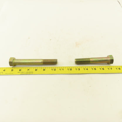 3/4"-10 x 4-1/4" - 5-1/2" Yellow Zinc  Steel Hex Cap Screw Bolt Mixed Lot Of 24