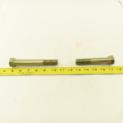 3/4"-10 x 4-1/4" - 5-1/2" Yellow Zinc  Steel Hex Cap Screw Bolt Mixed Lot Of 24