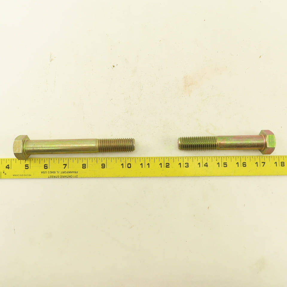 3/4"-10 x 4-1/4" - 5-1/2" Yellow Zinc  Steel Hex Cap Screw Bolt Mixed Lot Of 24