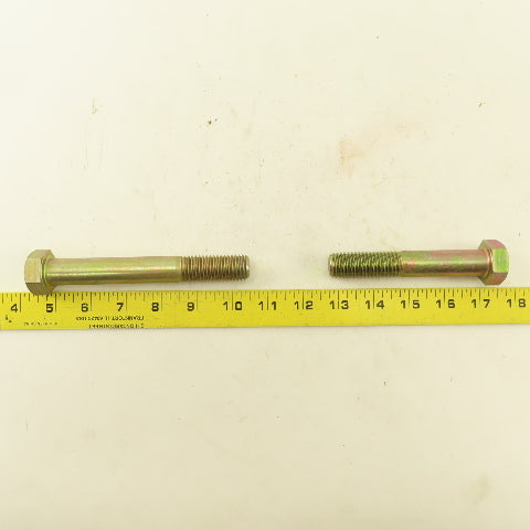 3/4"-10 x 4-1/4" - 5-1/2" Yellow Zinc  Steel Hex Cap Screw Bolt Mixed Lot Of 24