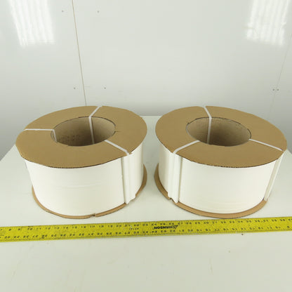 PP 5047 0.200" Polypropylene Strapping White 7000m Roll Lot of 2