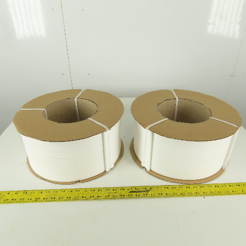 PP 5047 0.200" Polypropylene Strapping White 7000m Roll Lot of 2