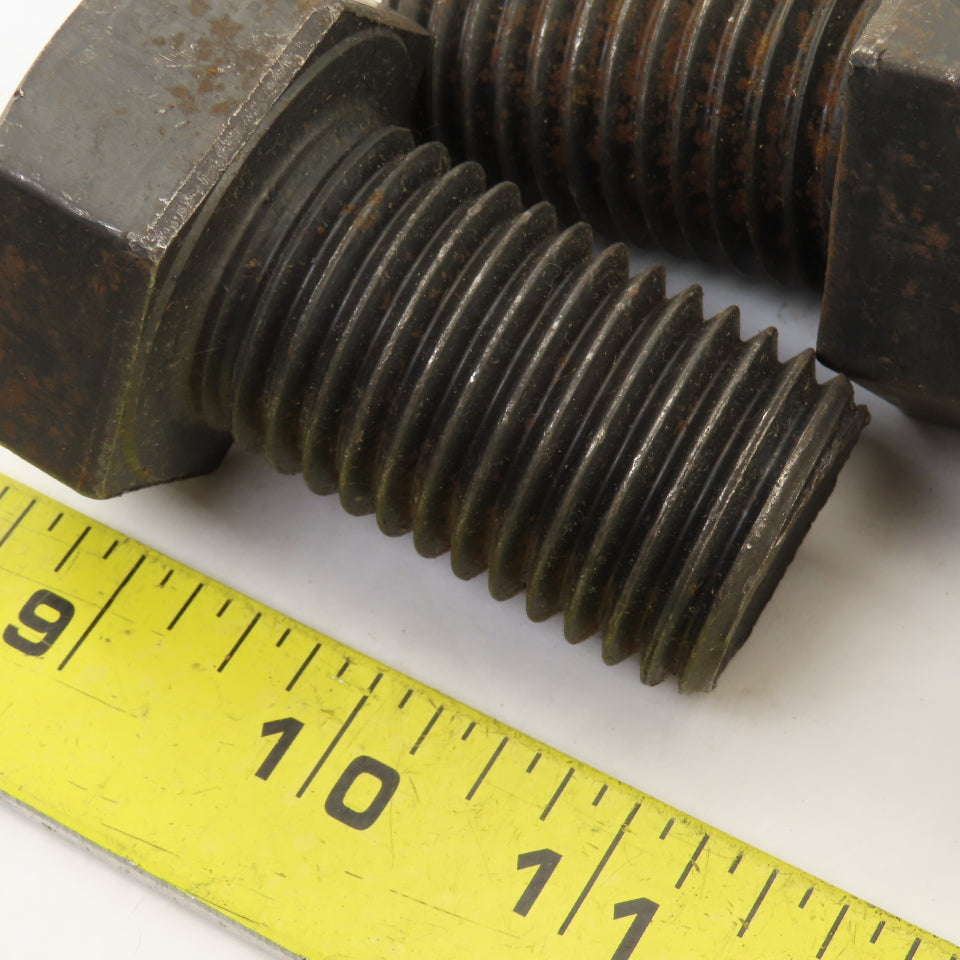1-1/4"-7 x 2" Grade 8 Alloy Steel Black Oxide Hex Head Cap Screw Lot Of 9