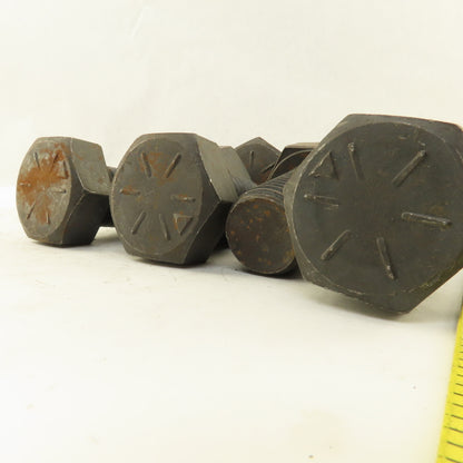 1-1/4"-7 x 2" Grade 8 Alloy Steel Black Oxide Hex Head Cap Screw Lot Of 9