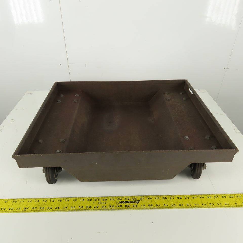 Industrial 4 Wheel Cart Tub  26" x 21" x 5" Scrap Container Drip Pan