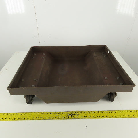 Industrial 4 Wheel Cart Tub  26" x 21" x 5" Scrap Container Drip Pan