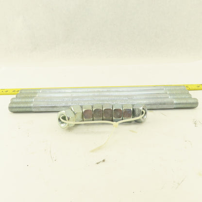3/4"-10 Double Ended Threaded Stud 13-1/2" OAL Zinc Lot Of 4