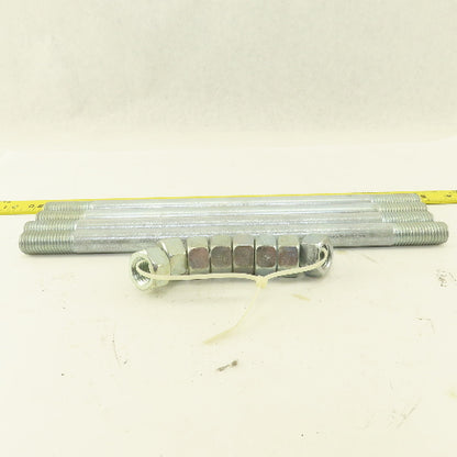 3/4"-10 Double Ended Threaded Stud 13-1/2" OAL Zinc Lot Of 4