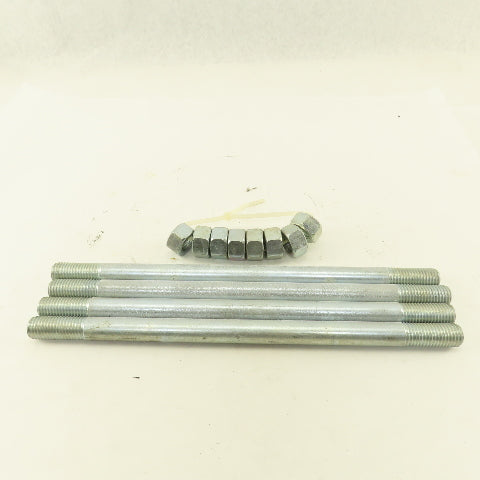 3/4"-10 Double Ended Threaded Stud 13-1/2" OAL Zinc Lot Of 4