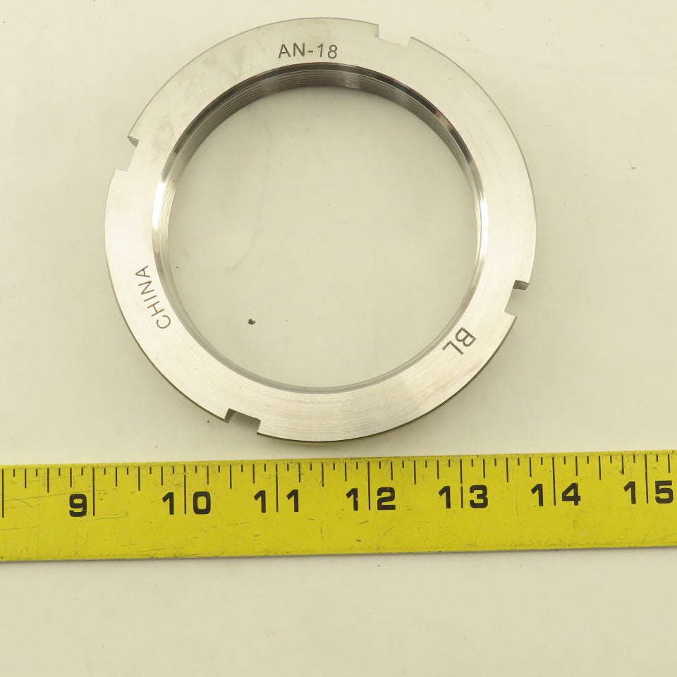 BL AN-18 Steel Bearing Retaining Nut Thread Size: 3.527-12 OD: 4.156 Lot Of 2