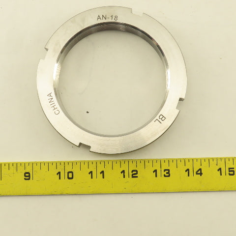 BL AN-18 Steel Bearing Retaining Nut Thread Size: 3.527-12 OD: 4.156 Lot Of 2