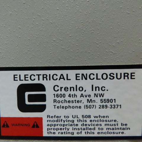 Crenio Wall Mount Electrical Enclosure 48x36x10" W/30A Breaker Disconnect