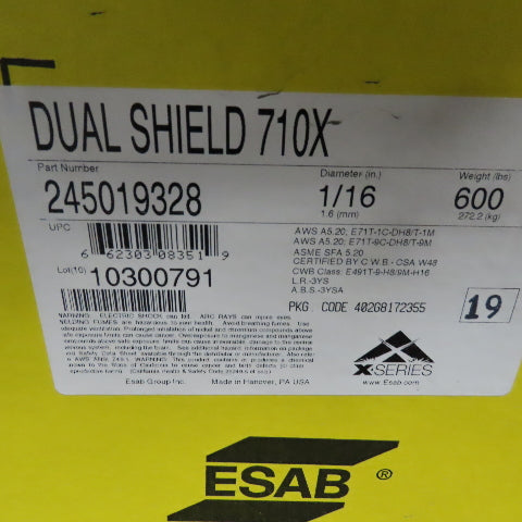 ESAB 245019328  1/16" E71T-1C-DH8 Flux Core Carbon Steel Welding Wire 600 lb
