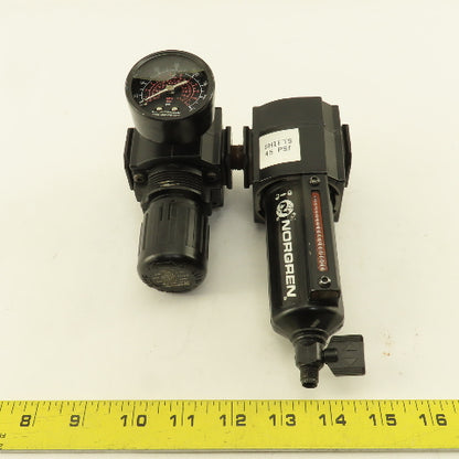 Norgren R73G-3AK-RM L73M-3AP-QDN 3/8" Air Pressure Filter Regulator