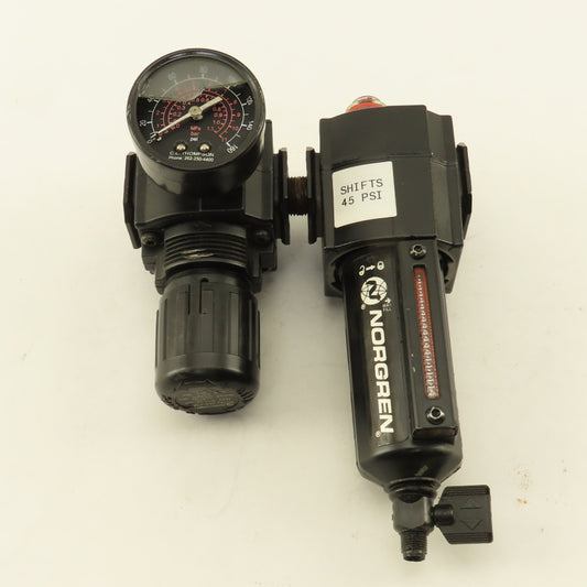 Norgren R73G-3AK-RM L73M-3AP-QDN 3/8" Air Pressure Filter Regulator