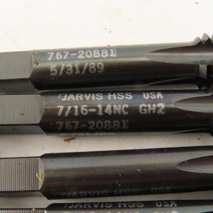 Jarvis 767-20881 7/16"-14 NC GH2 Plug Hand Tap Straight 4 Flute USA Lot Of 7